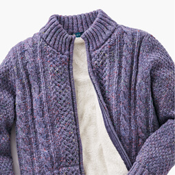 Borg Fleece Lined Zip Cardigan - LD455